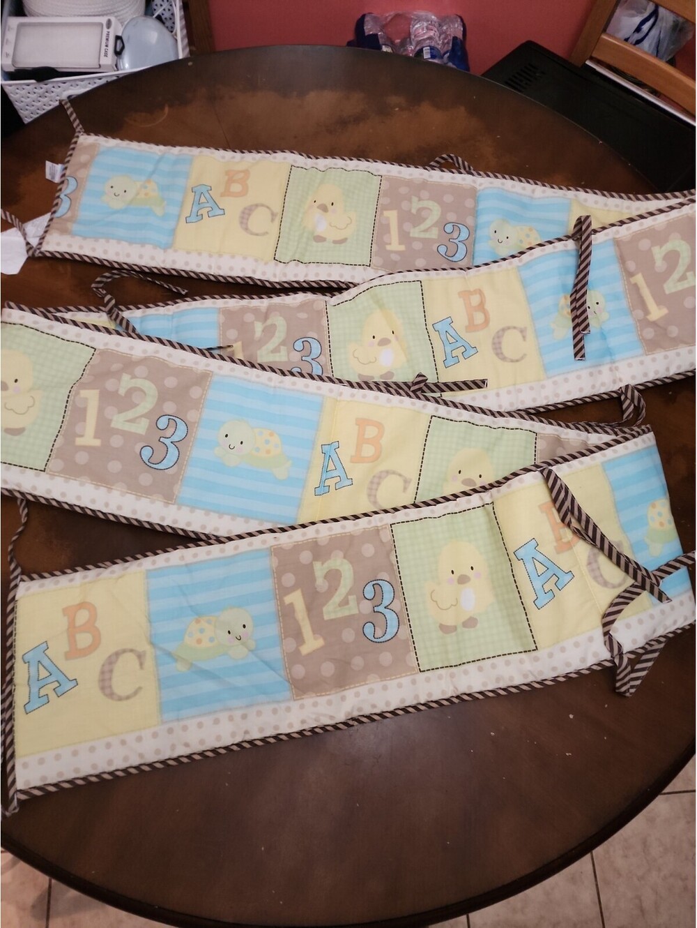 Vintage Crib Side De Cuna JUST BORN ABC Duck 123 Turtle 160"×10"